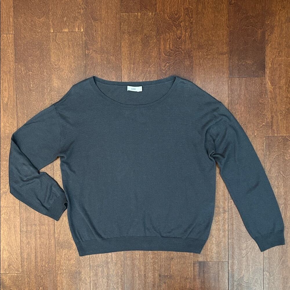 Closed Women’s Dark Steel Blue Scoop Neck Sweater, Size Medium